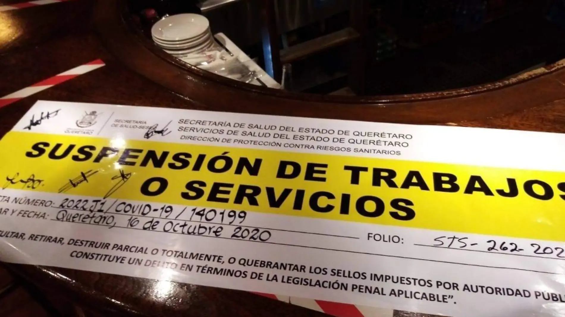 En el caso de Seseq se ha ejecutado una suspensión. Cortesía Riesgos Sanitarios.